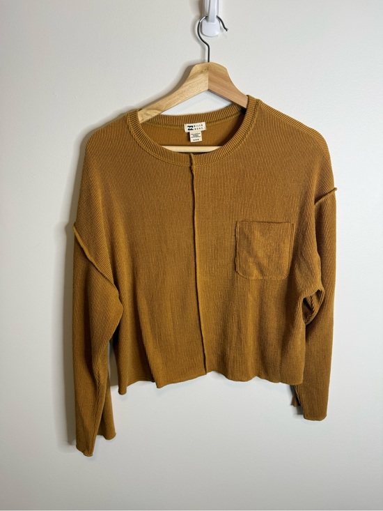 Billabong Sweaters - Billabong Waffle Crewneck Sweater in Mustard size medium